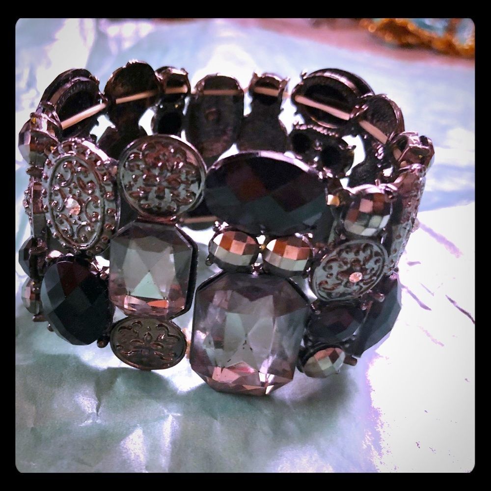 NY&C Black/silver/gunmetal bracelet-New